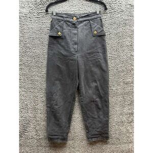 Ilana Kohn Huxie High Rise Canvas Tapered Pants Charcoal Grey Womens Size‎ 2